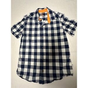 Tommy‎ Bahama Boys Button Down Shirt Blue White Checkered Size L (10/12)